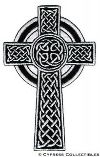 LARGE IRISH HERITAGE BIKER PATCH CELTIC CROSS iron on embroidered 