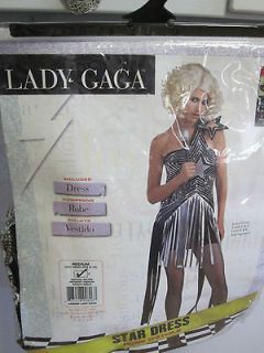 Adult Sexy Lady Gaga Silver Sequine Dress Costume