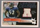 2004 TOPPS RAY LEWIS GAME WORN JERSEY CARD RAVENS LEAGUE LEADERS 