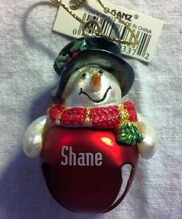 Ganz Snowman Ornament Inscribed with the name Shane