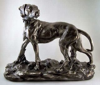 Collectable BRONZED ENGLISH FOX HOUND DOG Statue NEW