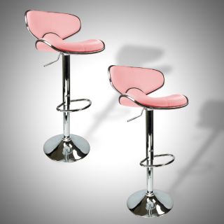   Pink Bar Stools Barstools Modern Adjustable Counter Height Swivel Trim
