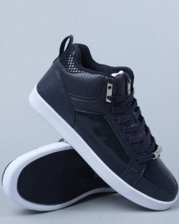 New Cadillac Footwear Navy Crown Leather Mid Top Mens Shoes All Sizes