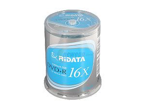    RiDATA 4.7GB 16X DVD+R 100 Packs Spindle Disc Model DRD+ 