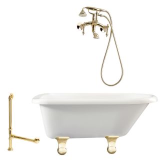 Shop Giagni 60 in x 30 3/8 in Brighton White Oval Clawfoot Tub at 