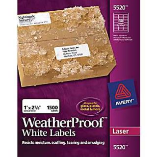 Avery® White WeatherProof™ Laser Mailing Labels  