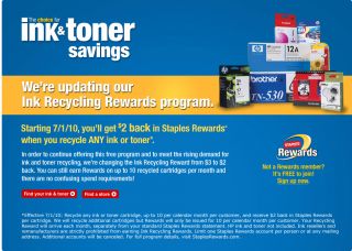 Ink Recycling Rewards program update  ®