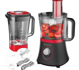 RUSSELL HOBBS 18511 Desire Food Processor   Black & Red  Pixmania UK