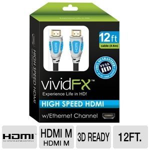 Xtreme Vivid FX 3D Ready HDMI Cable   12ft, High Speed w/ Ethernet at 