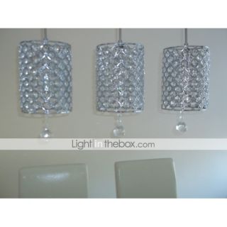 Crystal Drop Pendant Light with 3 Lights in Cylinder Style   USD $ 154 