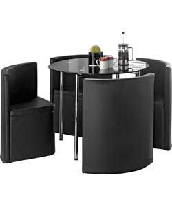 Buy Hygena Round Space Saver Black Dining Table and Chair Set at Argos 