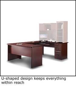 Realspace Broadstreet Contoured U Shaped Desk 30 H x 65 W x 28 D Desk 