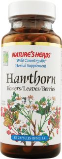 Natures Herbs Hawthorn Flowers Leaves and Berries    100 Capsules 