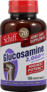 Schiff Glucosamine HCI    2000 mg   150 Coated Tablets   Vitacost 