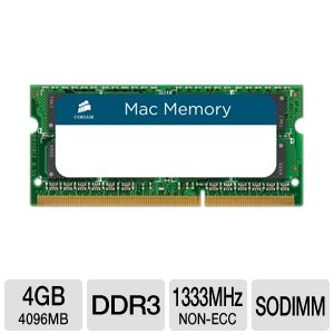 Corsair CMSA4GX3M1A1333C9 Mac Memory Module   4GB, DDR3 1333MHz, 9 9 9 