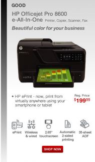 HP Officejet Pro 8600 e All In One Printer, Copier, Scanner, Fax