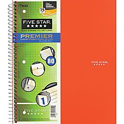 Five Star Quadrille Notebook 8 12 x 11 100 Sheets Assorted Colors No 