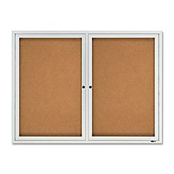 Quartet Enclosed Outdoor Bulletin Board 2 Doors 36 H x 48 W by Office 