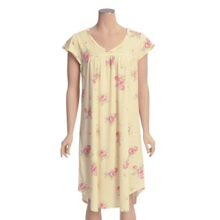 Carole Hochman Floral Nightgown   Ruffle Trim, Short Sleeve (For Women 