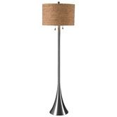 Reed Two Light Floor Lamp in Brushed Steel