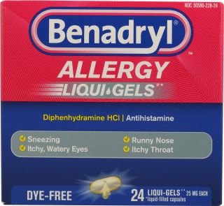 Benadryl Dye Free Allergy Relief LiquiGels®    24 Liquid Gel Capsules 