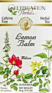 Celebration Herbals Organic Lemon Balm Tea Caffeine Free    24 Herbal 