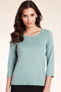 Classic Collection Pure Cotton Button Tab Top   Marks & Spencer 