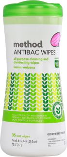 Method Antibac Wipes All Purpose Cleaning and Disinfecting Wipes Lemon 
