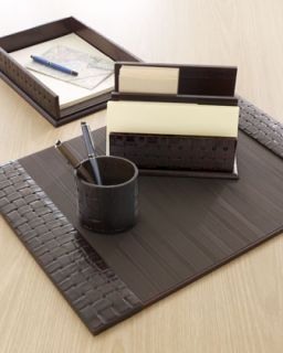 Woven Leather Desk Accessories   The Horchow Collection