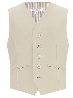 Buy John Lewis Boy Linen Blend Waistcoat, Stone online at JohnLewis 