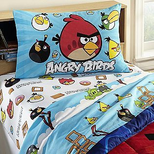 Angry Birds Twin Sheet Set   Bed & Bath   Bedding Essentials   Sheets 