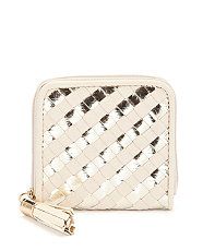 Cream (Cream) Cream Foil Woven Zip Purse  268883813  New Look