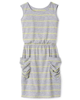 Aqua Girls Striped Pocket Jersey Tank Dress   Sizes S XL 