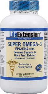 Life Extension Super Omega 3 EPA DHA With Sesame Lignans and Olive 