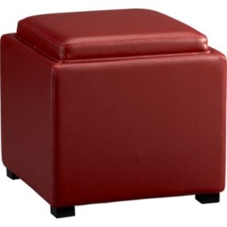 Stow Red 17.5 Leather Storage Ottoman Available in Red $169.00