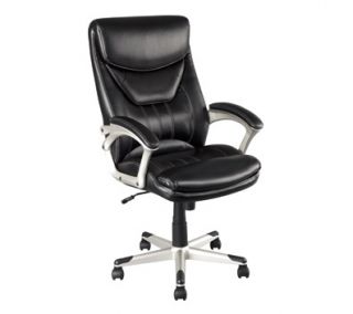 OfficeMax Finnigan Bonded Leather Executive Chair, Black