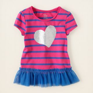 baby girl   short sleeve tops   striped active tunic  Childrens 