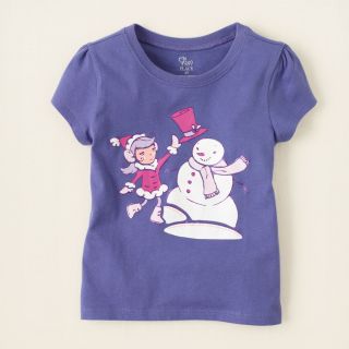 place shops   Birthday Shop   baby girl   snowman graphic tee 