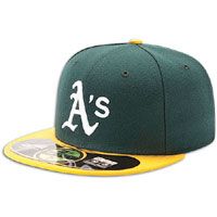 New Era 59FIFTY MLB Authentic Cap   Mens   Athletics   Green / Yellow
