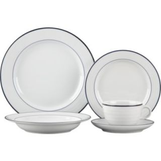 Roulette Blue Band 5 Piece Place Setting with Low Bowl Available in 