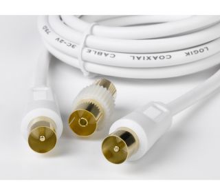 Buy LOGIK L2AERA10 TV Aerial Cable with Adapter   2m  Free Delivery 
