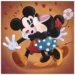 Mickey and Minnie Kissing Mickey Mouse Giclée
