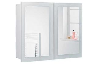Mirror Door Bathroom Cabinet   White. from Homebase.co.uk 