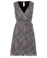 Brown Pattern (Brown) Zuzi Zuzi Leopard Print Chiffon Wrap Dress 