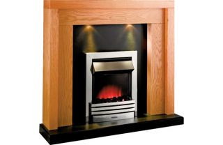 Dakota Electric Fire Suite   Oak and Black from Homebase.co.uk 