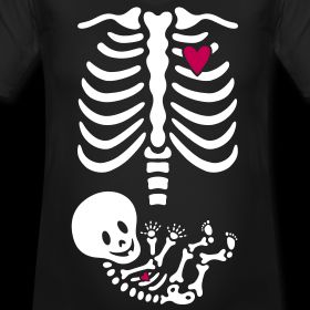 Skeleton Maternity Costume (w/baby heart)  Maternity T shirts by 