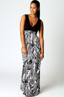  Clothing  Maxi Dresses  Talia Zebra Print Maxi Dress