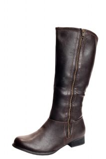 Fearne Zip Side Riding Boots at boohoo