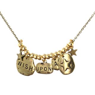 West Coast Jewelry Wish Upon a Star Charm Necklace in Gold Over Silver