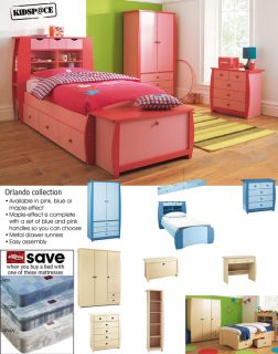 Kidspace Orlando Kids 2 door, 3 drawer Wardrobe